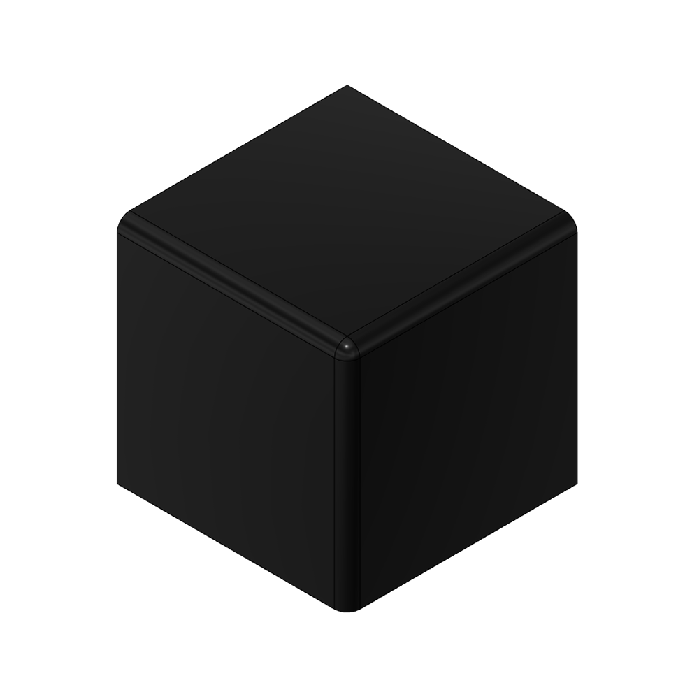 MODULAR SOLUTIONS PART END CAP FOR 3-WAY BODY CONNECTION, SQUARE, BLACK, USED WITH 40-010-1